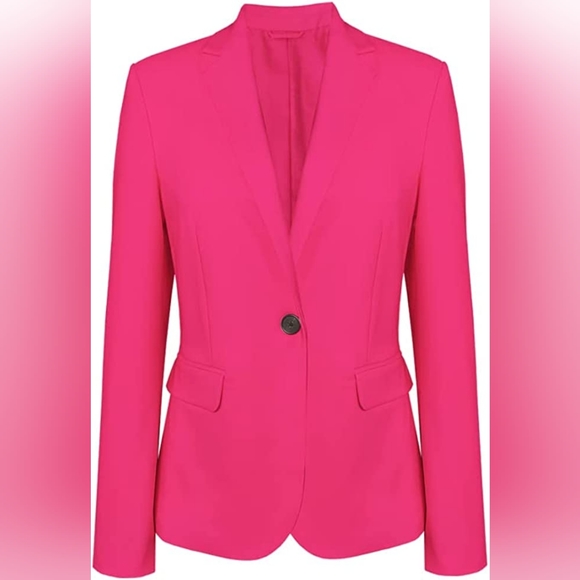 Lapel One Button Pink Blazer Blazer - Picture 3 of 4